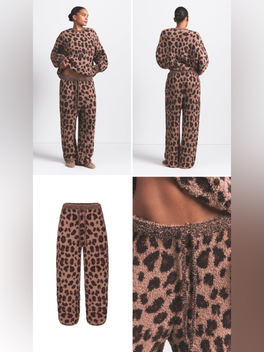 SKIMS Cozy Knit Joggers in Sienna Leopard